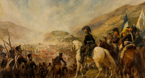 cuadro de la batalla de chacabuco en chile, ejército de los andes y San Martín
