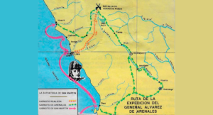 mapa de la estrategia del general josé de san martín y Arenales en la batalla de Pasco